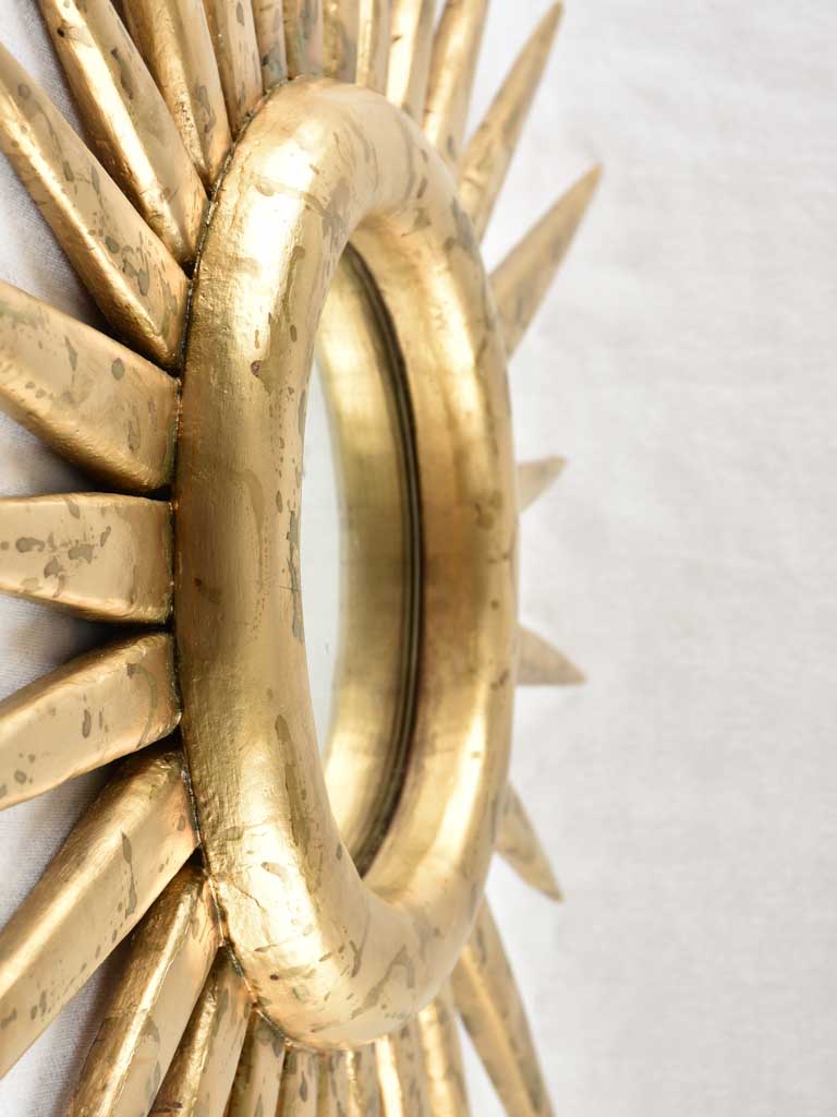 Large Vintage French sunburst mirror - tapered rays 35½"