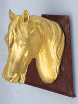 Gilded zinc horse head from stables - 19th century