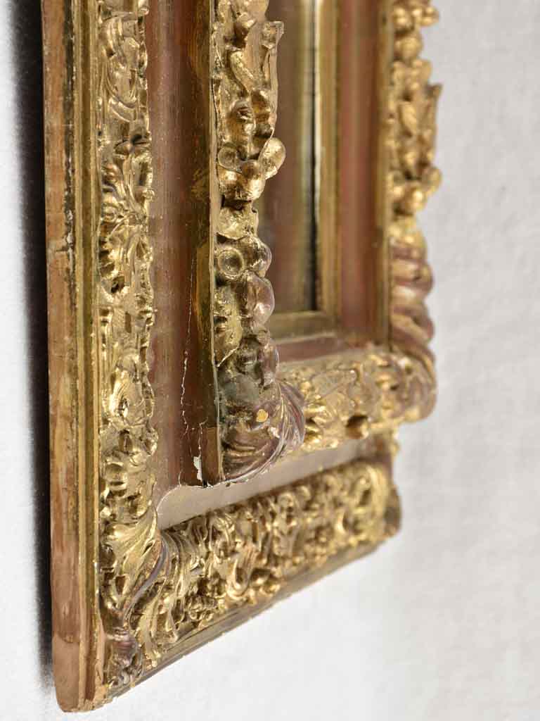 Decorative Gilded Mirror with Wear