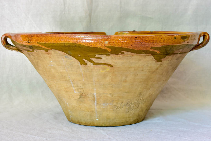 Antique French bowl 'tian' with orange glaze