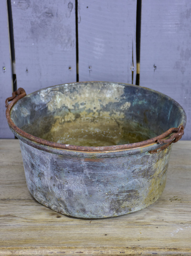 Vintage French copper bucket or chaudron