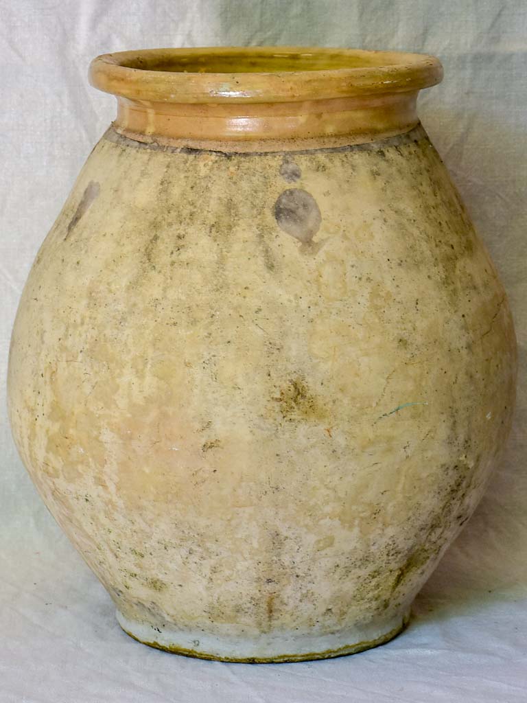 Small early 20th Century French Biot olive jar 18"