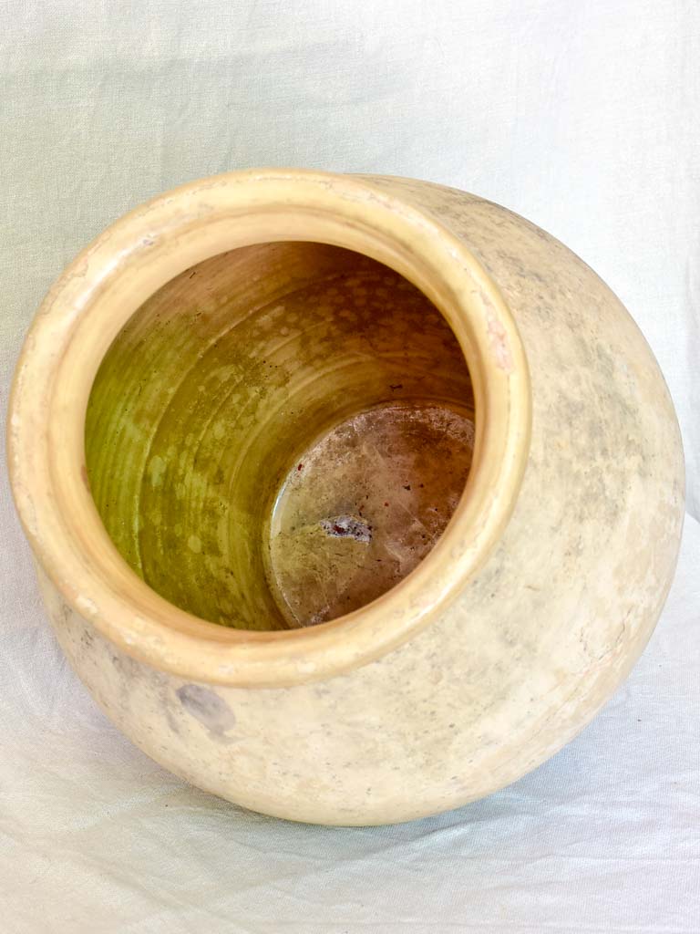 Small early 20th Century French Biot olive jar 18"