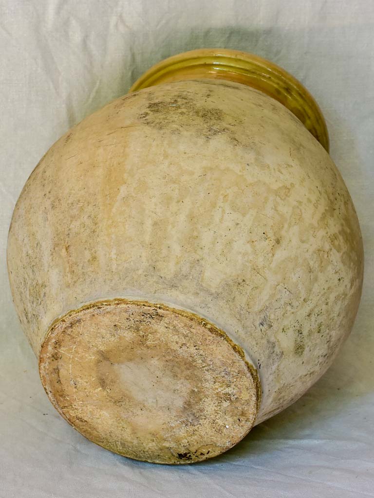 Small early 20th Century French Biot olive jar 18"