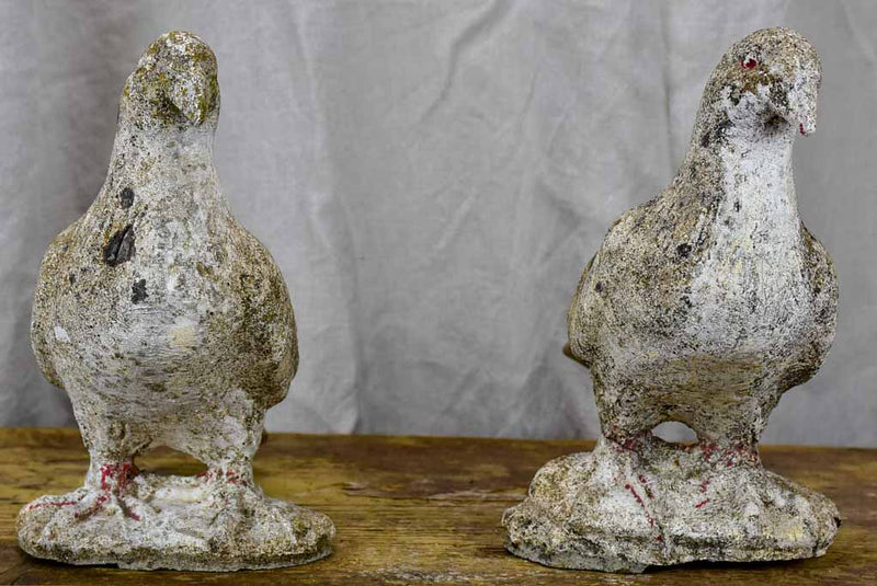 Two mid century French pigeon garden sculptures