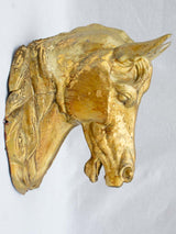 Life-size gilded zinc horse head from stables - 19th century
