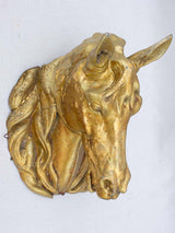 Life-size gilded zinc horse head from stables - 19th century