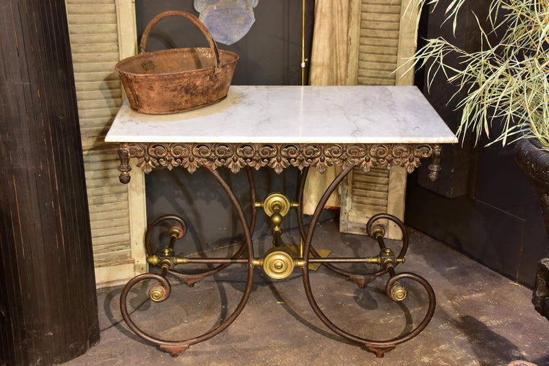 French marble top butcher's table