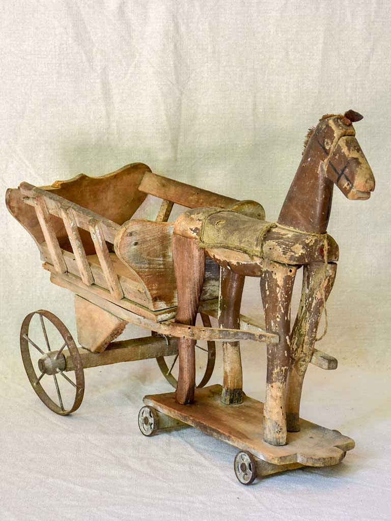 19th Century French toy horse and cart