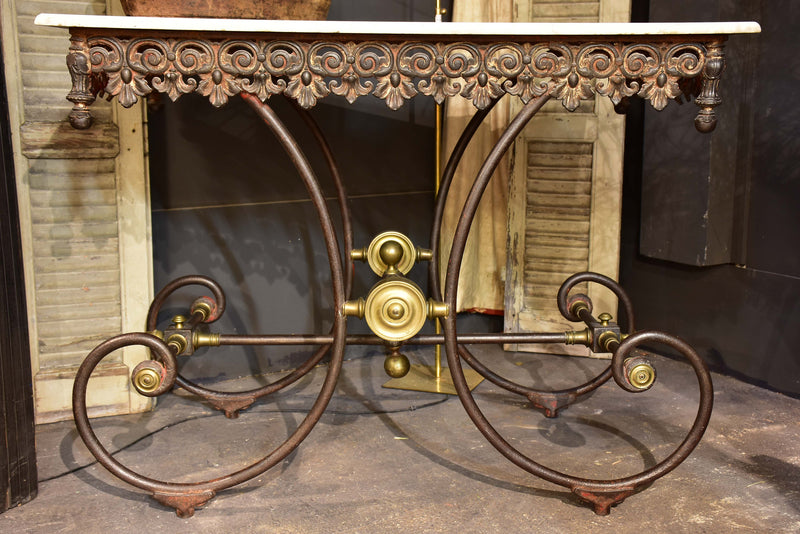 French marble top butcher's table