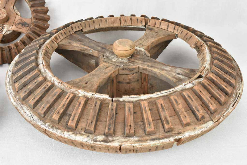 3 antique wooden gears 15" - 28¼"