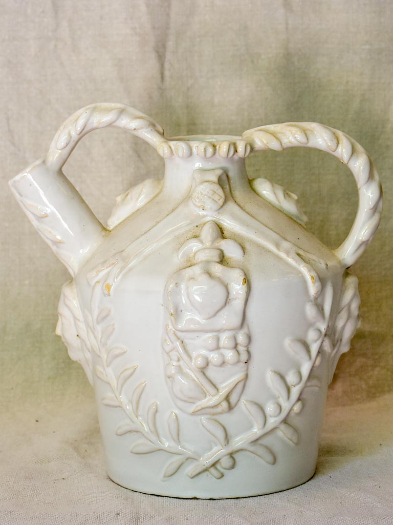 1960's Émile Tessier white ceramic pitcher