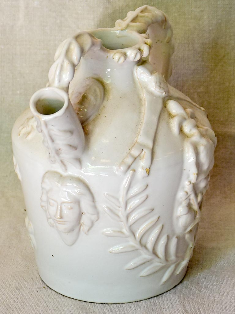 1960's Émile Tessier white ceramic pitcher