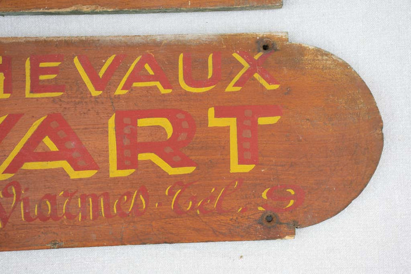 Two signs from horse stables - late 19th century 27¼" x