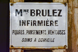 Vintage French sign - infirmière
