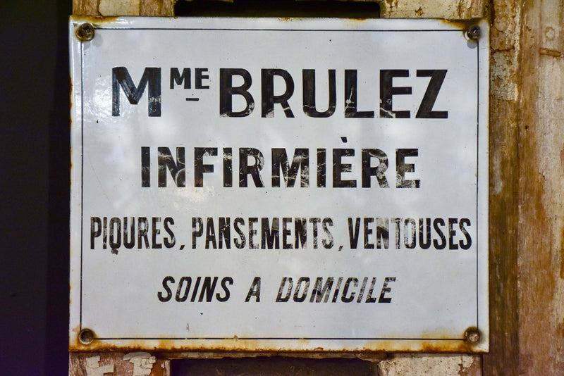 Vintage French sign - infirmière