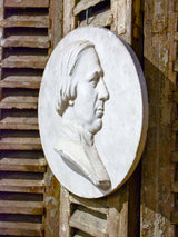 19th century French plaster medallion - profile of a man