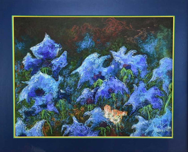 Mid-century floral pastel on paper - Edmond Freess (1938-2016) 33½" x 39¾"