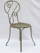 19th century French garden chair with green patina