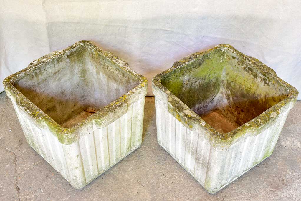 Set of four square Willy Guhl garden planters - 1950's