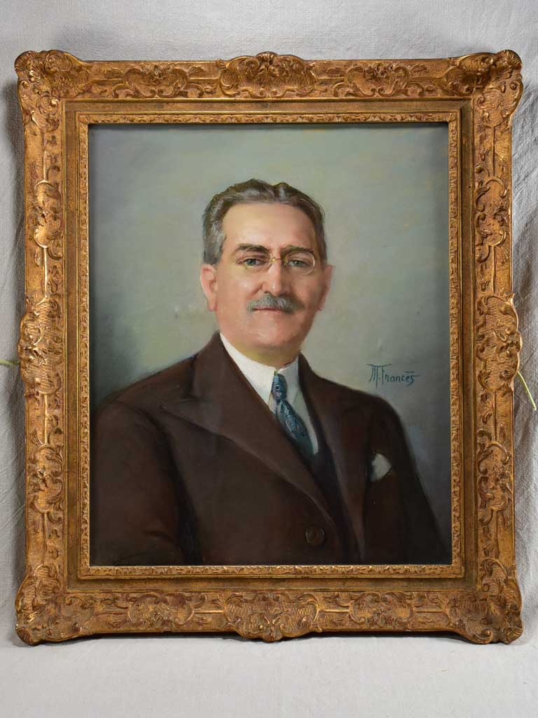 Vintage Mathilde Frances pastel man portrait