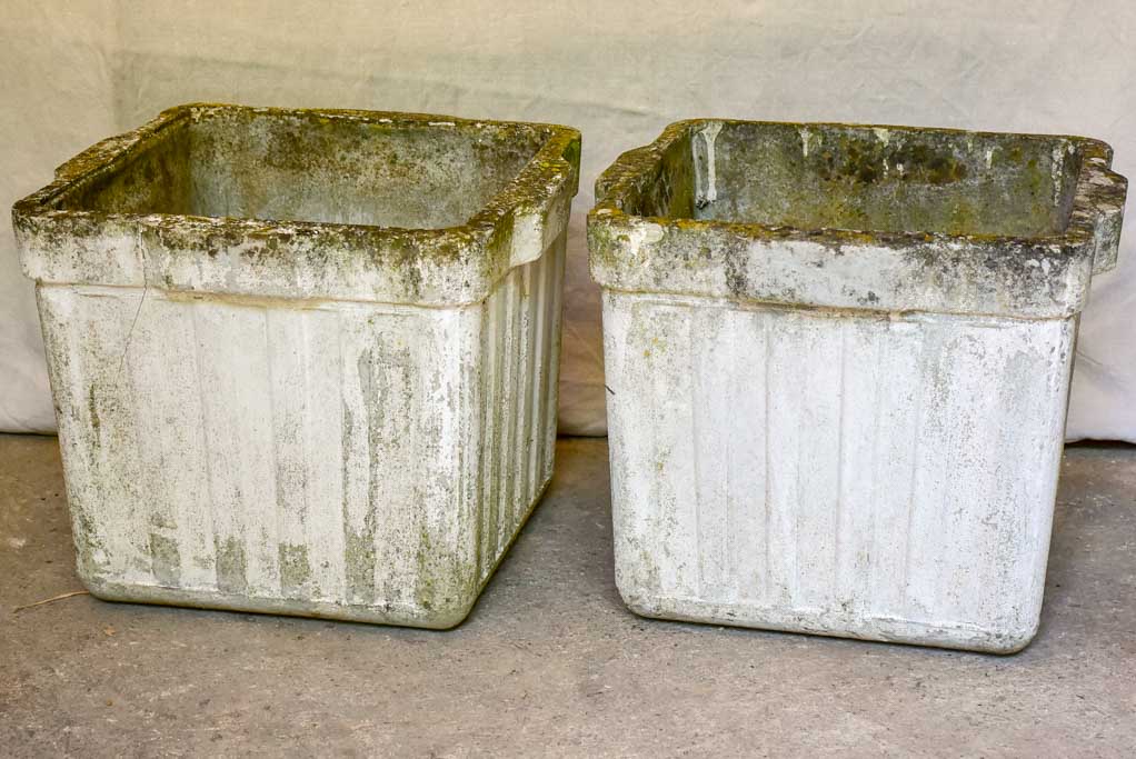 Set of four square Willy Guhl garden planters - 1950's