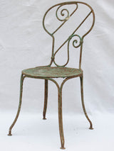 19th century French garden chair with green patina
