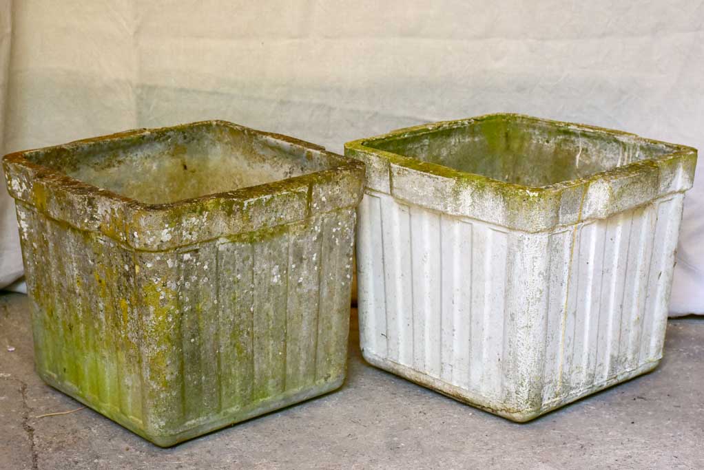 Set of four square Willy Guhl garden planters - 1950's