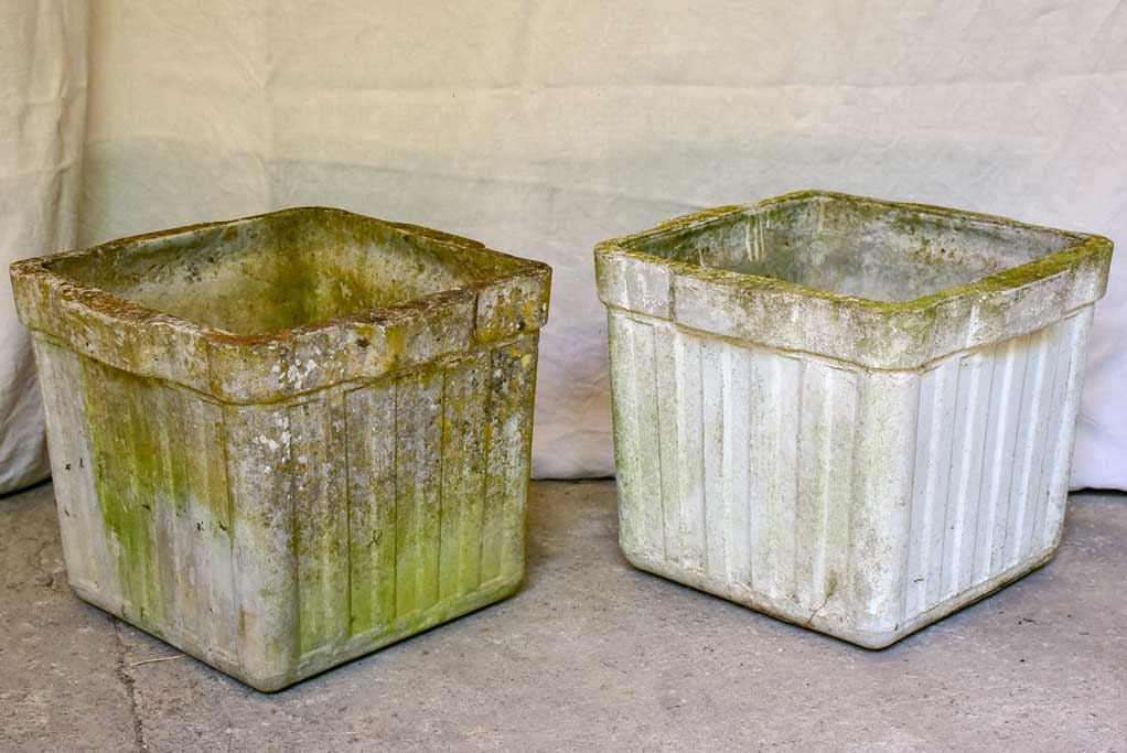 Set of four square Willy Guhl garden planters - 1950's