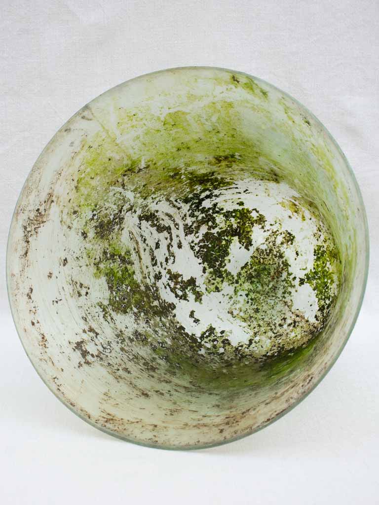 19th century French melon cloche dome - blown glass 17"