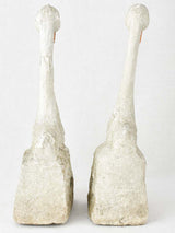 Pair of stone swan garden ornaments 21¾"