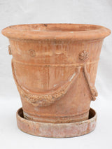 Vintage Biot terracotta planter with saucer