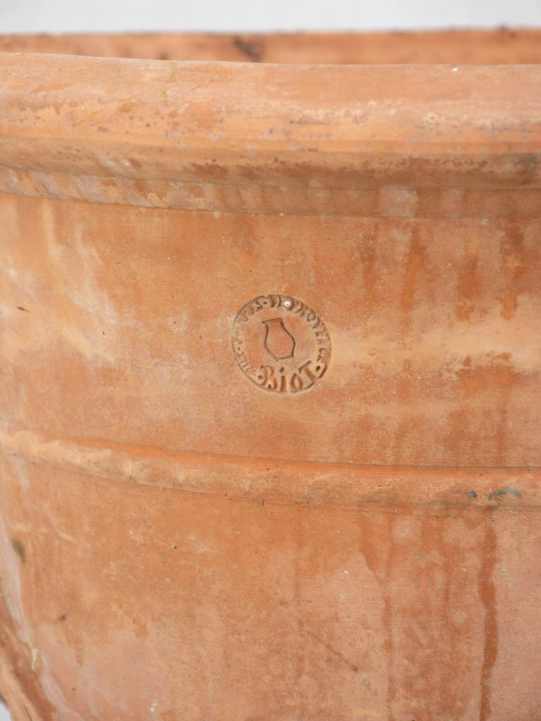 Vintage Biot terracotta planter with saucer