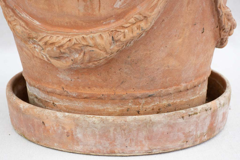 Vintage Biot terracotta planter with saucer