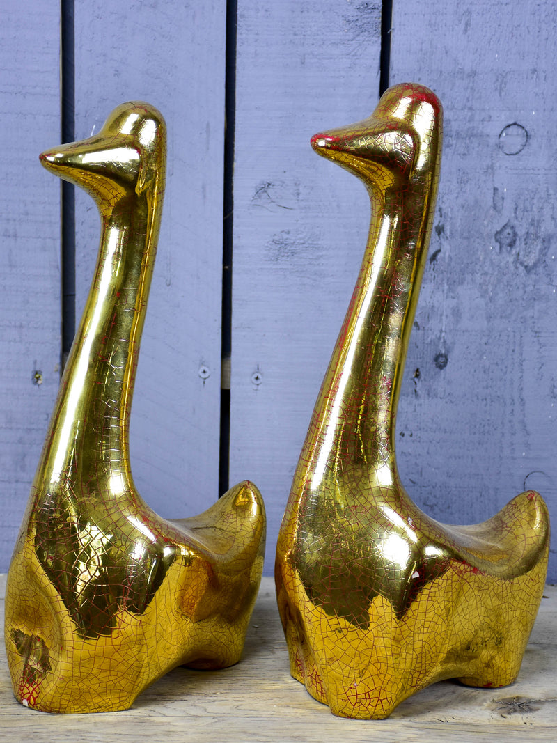 Two presentation geese from a French restaurant in Lyon