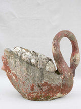 1940's French garden swan with seashell feathers