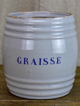 Large antique French preserving pot - Graisse