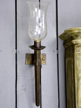 Pair of antique wall sconces from a maison de maître - etched glass