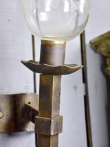 Pair of antique wall sconces from a maison de maître - etched glass