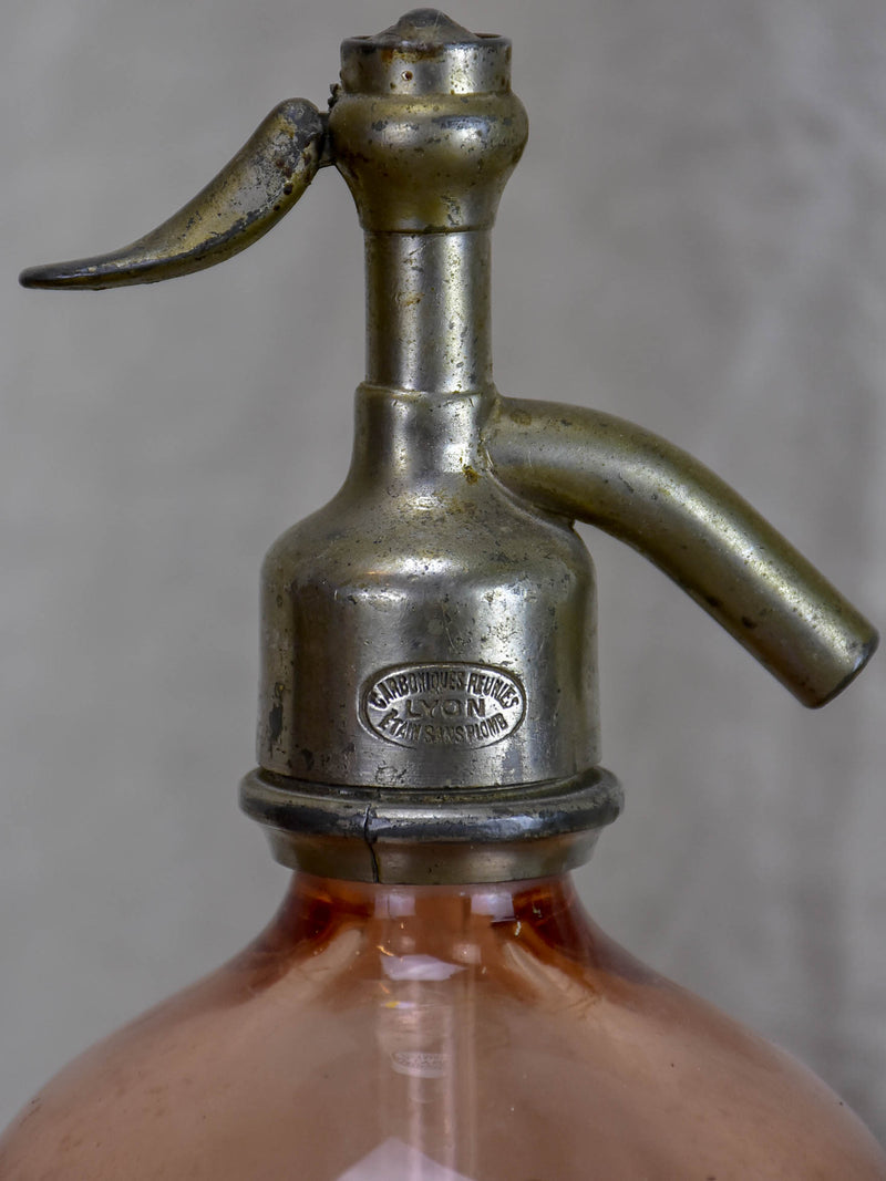 Antique French Seltzer bottle - orange