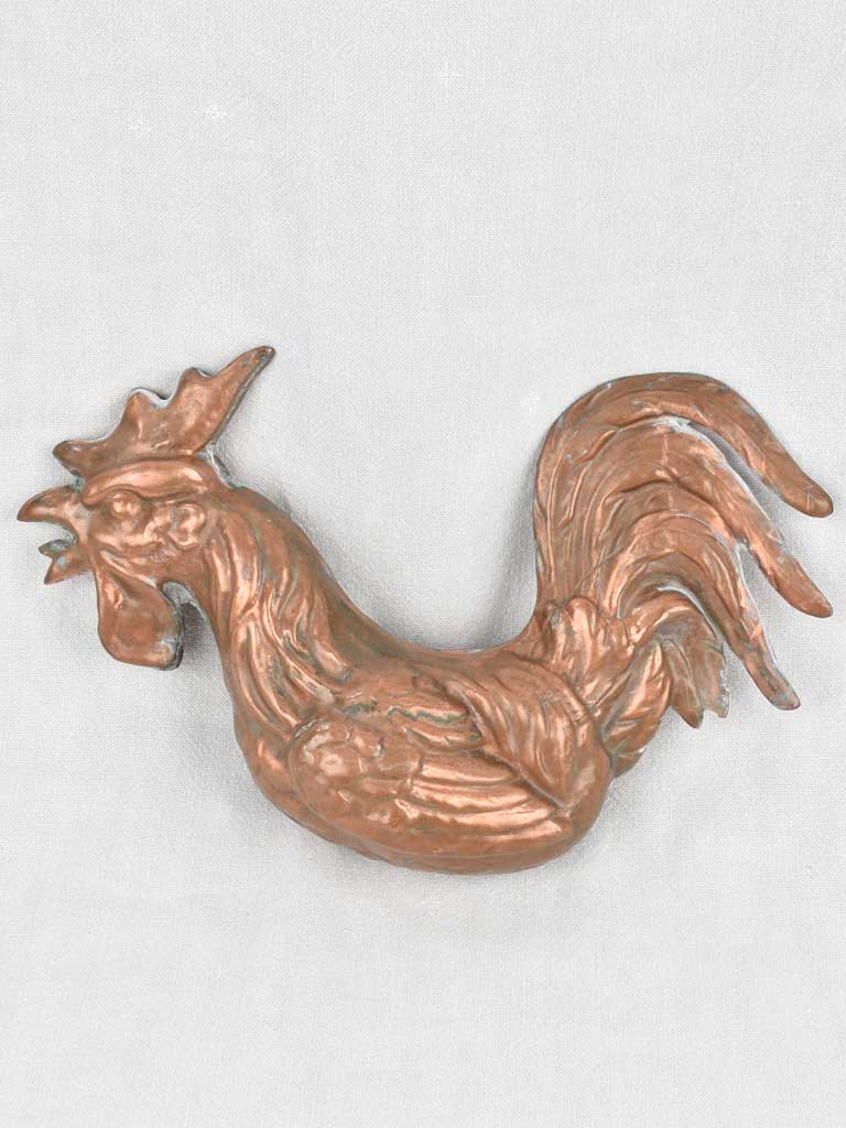 Antique French copper rooster mold 