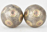 Antique French petanque balls with bullseye pattern 3½"
