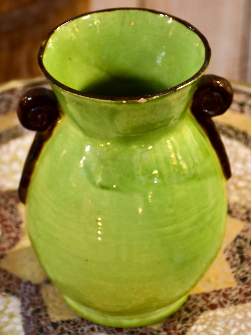 Green Dieulefit vase 1930's