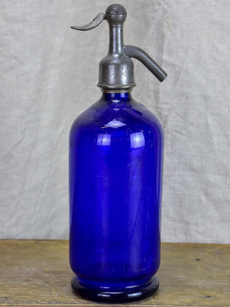 Antique French cobalt blue Seltzer bottle