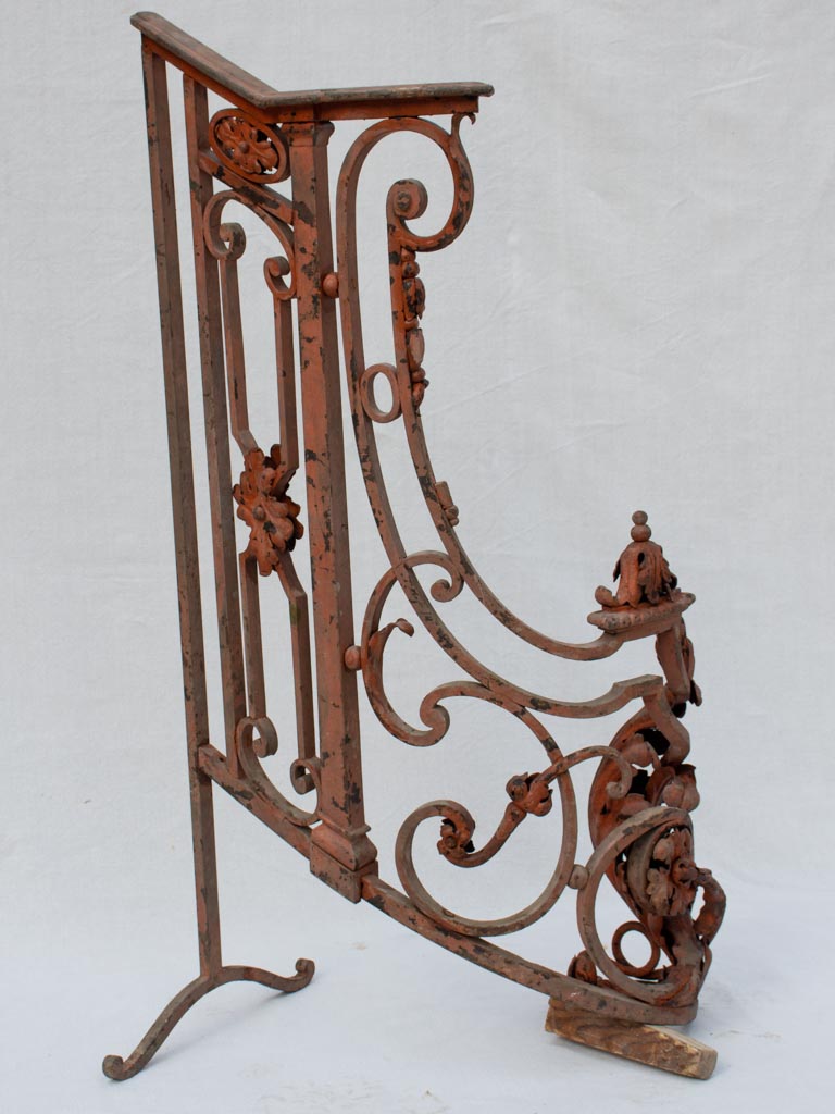Rare 18th century French balustrade - wrought iron with red patina