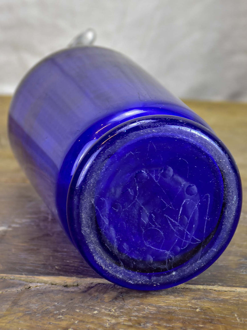 Antique French cobalt blue Seltzer bottle