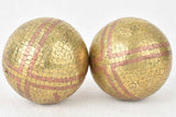 Antique French petanque balls PR initials 3½"