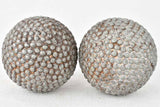 Antique French petanque balls with shell pattern 4"
