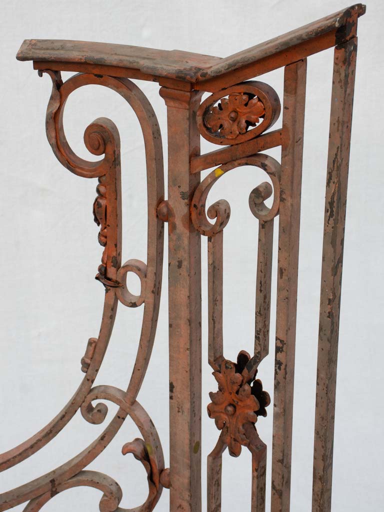 Rare 18th century French balustrade - wrought iron with red patina
