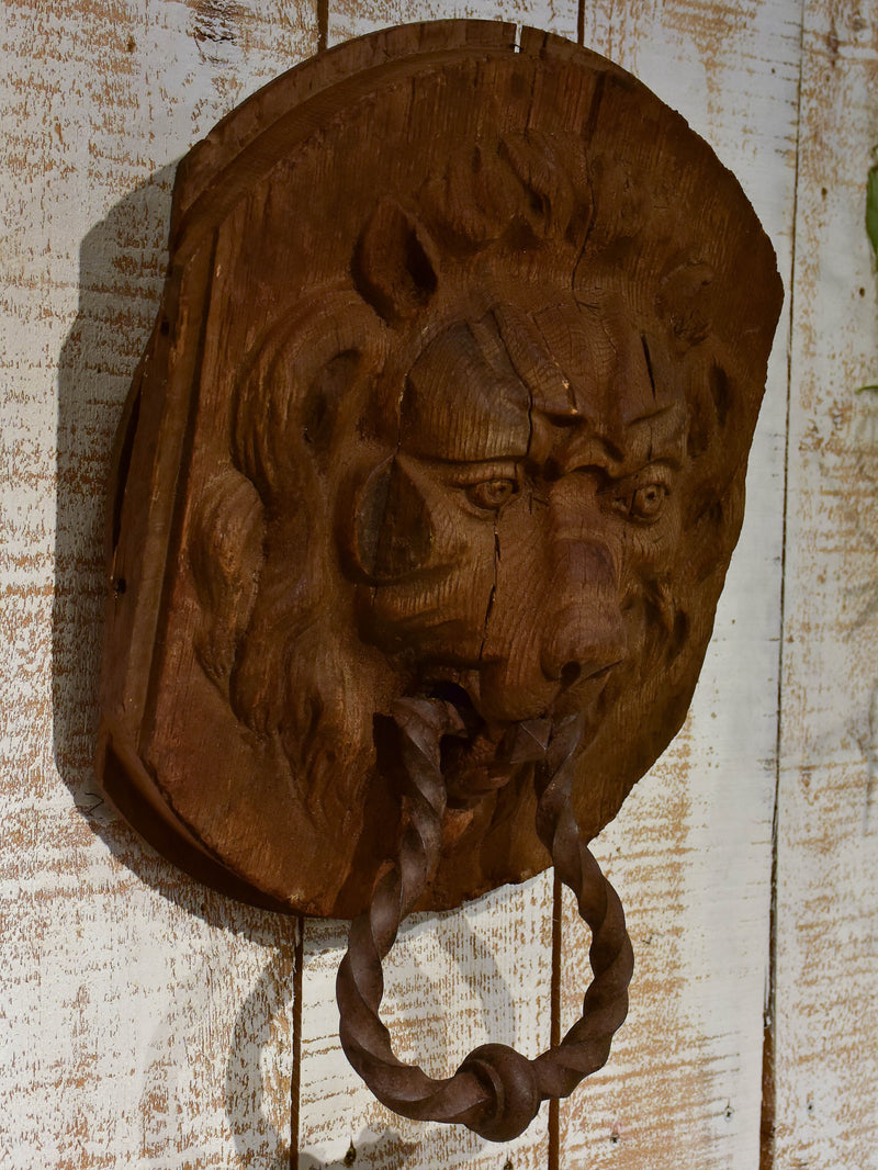 Very large antique French door knocker - lion's head